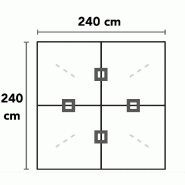 Table de réunion carrée Kyo avec pieds verre - Martex - Noyer_5