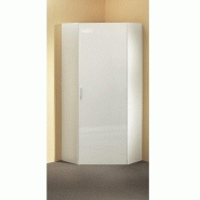 Composition d'angle dressing MADDY 174 x 259 cm - façade laquée blanc cassé brillant et poignées chromées_5