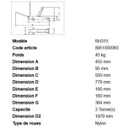Rh315 - Cric rouleur hydraulique en acier renforcé - Rodcraft - capacité : 3T_5