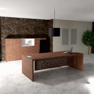 Bureau de Direction E10 - QUADRIFOGLIO - 204, Noyer américain, Avec voile de fond, Non_0