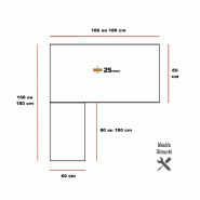 Bureau d'angle de manager avec caisson X3 - Officity - Anthracite, Noyer canaletto, 3 tiroirs, 160 x 160 cm_5