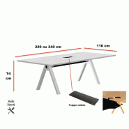 Table de réunion Viga - MDD - Oui, 240, Placage chêne cuivré_5