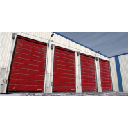 Grande porte souple avec motorisation intégrée pour usage industriel