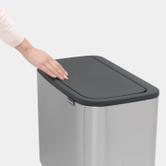 Poubelle tri sélectif Bo Touch Bin - 11 + 23 litres - Matt Steel Fingerprint Proof - 2 compartiments - 34 litres_5