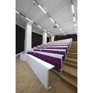 Chaise de salle de conférence et d'auditorium à gradins hauts - HLA-Wall - design Henning Larsen, avec options de tablettes et accoudoirs_5