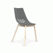 Lot de 2 chaises Jam W transparentes - Assise bicolore blanche et transparente - Piétement en hêtre blanchi - Fabrication italienne_5