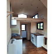 Tiny house Lugano Quadrapol 19,5 m² - avec mezzanine, toit en bac acier et cuisine en chêne massif_5