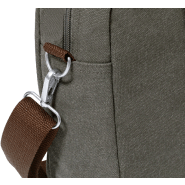 Sacoche en toile - Compartiment rembourré pour ordinateur portable 15'' et tablette 10'' - Bandoulière réglable et finitions en PU_5