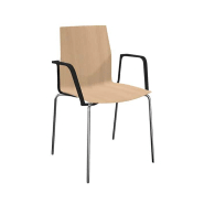 Chaise empilable Fourcast2® - dossier flexible en V - 8 couleurs - bois ou plastique - patins en téflon_5