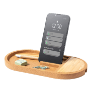 Chargeur sans fil de bureau - organisateur en liège naturel avec support téléphone intégré - 10W_5