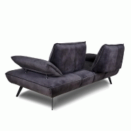 Canapé modulable TREK - dossier avance/recule - 2/3 places - velours gris graphite - design contemporain_5