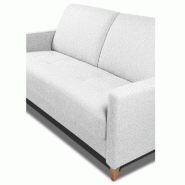 Canapé convertible OGGETTO - Matelas 16 cm - Système express - Sommier à lattes 160 cm - Polyuréthane blanc cassé - RENATONISI_5