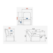 Fauteuil relaxation électrique ATTITUDE - design contemporain en tissu chenillé gris argent, inclinaison jusqu'à 150°_5
