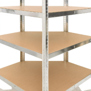 Vidaxl étagère d'angle 5 niveaux argenté acier et bois d'ingénierie 152880_5