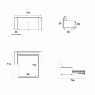 Canapé convertible express CRÉPUSCULE - Matelas 140cm Comfort BULTEX® - Tissu NEO gris silver_5