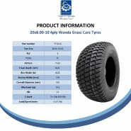 20x8.00-10 Roue de tondeuse à gazon 4 clous Multi Turf Wanda 100mm PCD E-Marked Road Legal_5