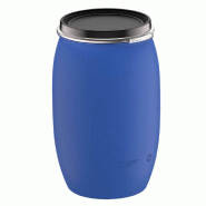 Fûts Plastique - 30L à 220L - à Ouverture totale - Bleu - 30 L_5