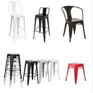 Chaise de restaurant - Style vintage - Acier - Intérieur/Extérieur - Lot de 4 couleurs disponibles_5