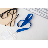 Tour de cou en polyester - mousqueton en métal - couleur bleue - poids 10g_5