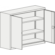 Armoire de bureau à portes battantes - stockage de documents - dimensions variées - certifications GS et TÜV Rheinland_5