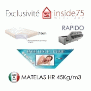 Canapé convertible 3 places Master - Couchage express 160x197cm - Matelas 18cm mousse polyuréthane haute résilience - Sommier à lattes Renatonisi - Blanc cassé_5