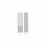 Composition armoire lit escamotable horizontale STRADA-V2 blanc mat couchage 140x200 cm avec surmeuble et 2 colonnes de rangement_5