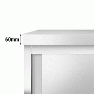 Meuble bas inox central P 700 mm avec portes - 1800_5