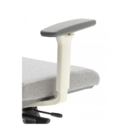 Fauteuil de bureau NICE avec têtière tapissée, accoudoirs 3D réglables et structure blanche - Référence 6428 FR206_5