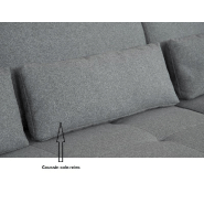 Canapé d'angle Fernie - méridienne droite, double profondeur, têtières, tissu gris - 296 x 179 cm_5