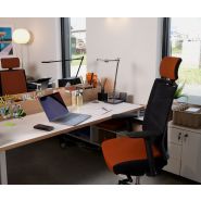 Fauteuil ergonomique de bureau avec mousse à mémoire de forme - ERGOLINE MARCEL - Grand dossier réglable et accoudoirs 4D_5