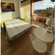 Canapé convertible Phebus 140x195 - tissu Maracaibo vieux rose piqué - design chic italien_5