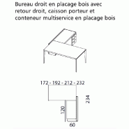 Bureau d'angle X9 finitions Ébène/blanc - Officity - 172, Droite, Orme gris_5