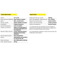 Brouette DT-1000 avec chargeur intégré et batterie AGM haute capacité