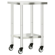 Vidaxl table de travail de cuisine avec roues 55x55x85 cm inox 376462_5