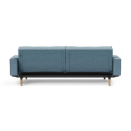 Canapé convertible Splitback Stem avec accoudoirs - pieds obus en chêne naturel - tissu Mixed Dance Light Blue - couchage 115x210 cm_5