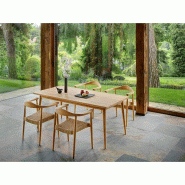 Chaise de salle à manger maron – MTF – bois de teck et tressage naturel – 2nai0001_5