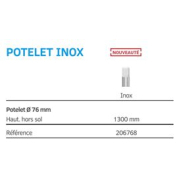Potelet haute visibilité peint sur zinc - Tube acier Ø60, 76, 102 et 114 mm - Cinq pommeaux au choix - Fixation par scellement direct_5