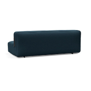 Innovation Living - Canapé convertible design Yonata tissu Argus Navy Blue - Lit 145x200 cm, pied aluminium laqué noir_5