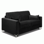 Canapé convertible express Jackson 140cm - Comfort Bultex® 12cm - Sommier lattes Renatonisi - Tissu tweed noir_5
