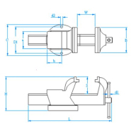 Etau d'établi 125 mm Unicraft - 6350125 - Base tournante 360° et mors pour pièces plates_5