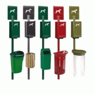 Borne de propreté hygiène canine sur poteau - 200 sacs - acier poudré anti-UV - Hygeca_5