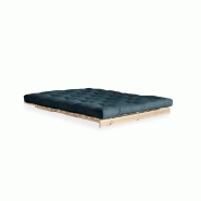 Canapé convertible futon ROOTS - pin naturel - coloris bleu pétrole - couchage 140x200 cm - design japonais et scandinave_5