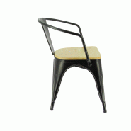 Fauteuil de restaurant métal Austin - NOIR_5