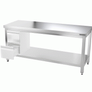Tables Inox centrales Premium avec Etagère - P 600 mm | Ggm -_5