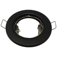 Pack de 2 anneaux d'encastrement ronds fixes blancs - acier laqué pour LED GU10 - réf ANOFB_5