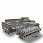 Canapé d'angle Réaumur convertible express 120 cm - Matelas 16 cm - Pieds luge - Tissu tweed gris silex - Design contemporain_5