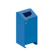 Corbeille publique Berlin 100 Litres - porte frontale - couvercle en option - tôle acier galvanisée_5