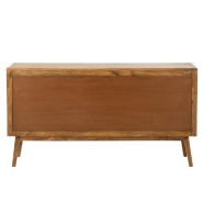 Buffet bas design TANY - 2 portes, 3 tiroirs en bois de manguier marron - 145x80x40 cm_5