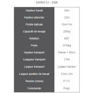 240NCTJ-24M - nacelle sur tracteur avec rotation tourelle 400°