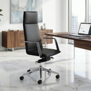 Fauteuil de direction Atos - Mobel Linea - cuir noir_5